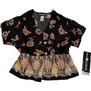 vintage sag harbor floral button up shirt